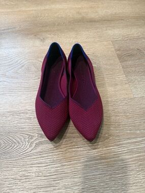 Rothy’s The Point Cabernet Herringbone Flats Size 6.5